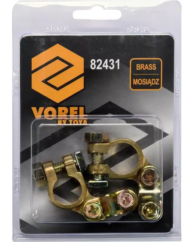 VOREL Klemy do akumulatora mosiężne 2szt - Skorzystaj z oferty