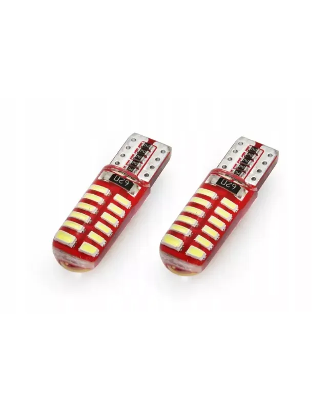ŻARÓWKI LED CANBUS 24SMD T10e W5W SILCA White 12V - Najwyższa jakość