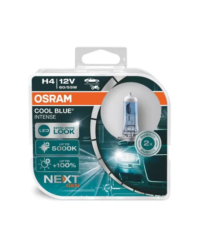 Bardzo popularny produkt - ŻARÓWKA OSRAM COOL BLUE INTENSE H4 12V 5000K 2 SZT