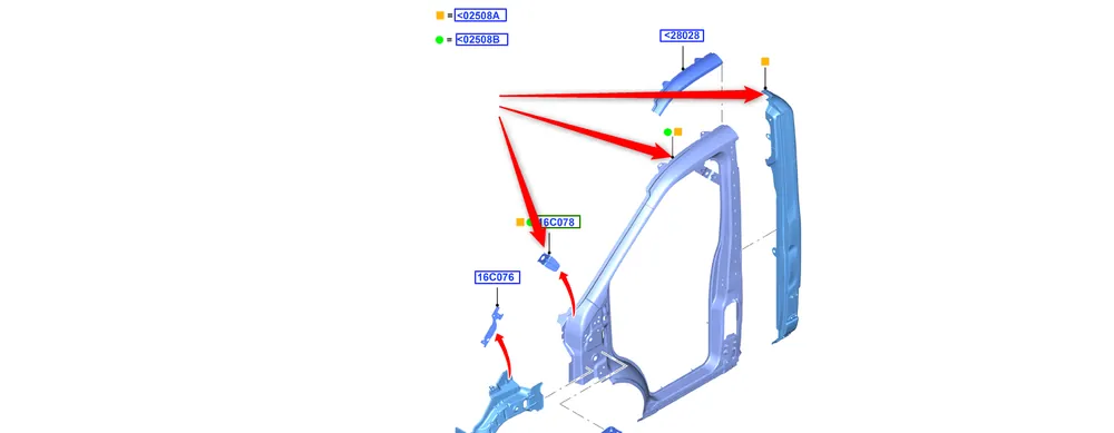 Słupek a prawy 2014 FORD 2411660 - Dodatkowy rabat